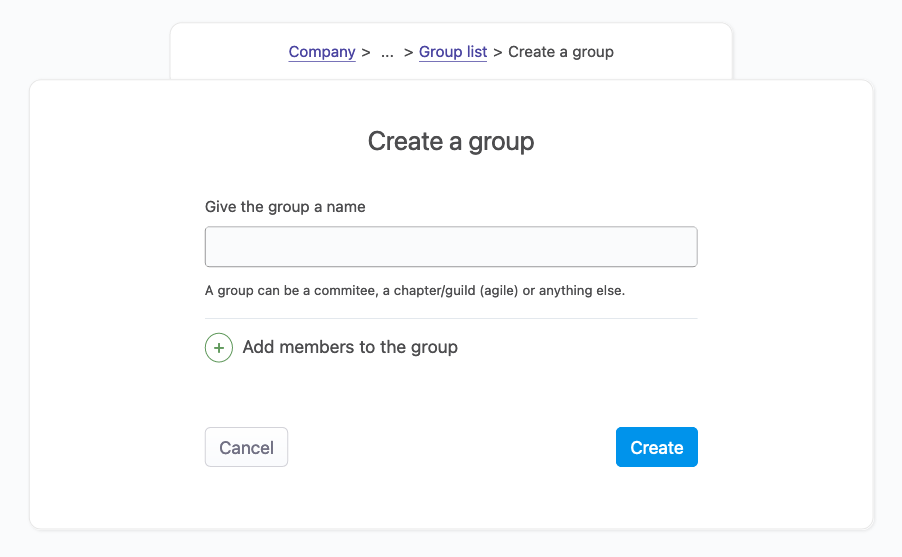 image of the group creation